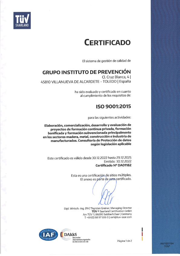 CERTIFICADO CALIDAD 2023