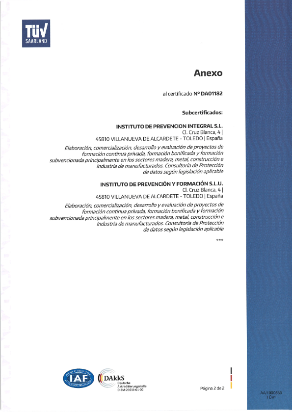 ANEXO CERTIFICADO CALIDAD 2023